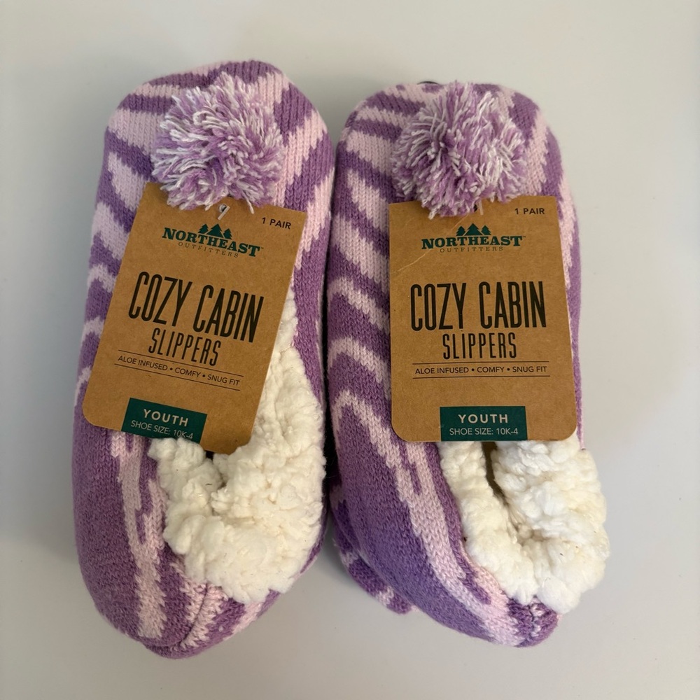 Northeast Outfitters Kids Cozy Cabin Slippers Youth Shoe Size 10-4 NWT Two Pairs